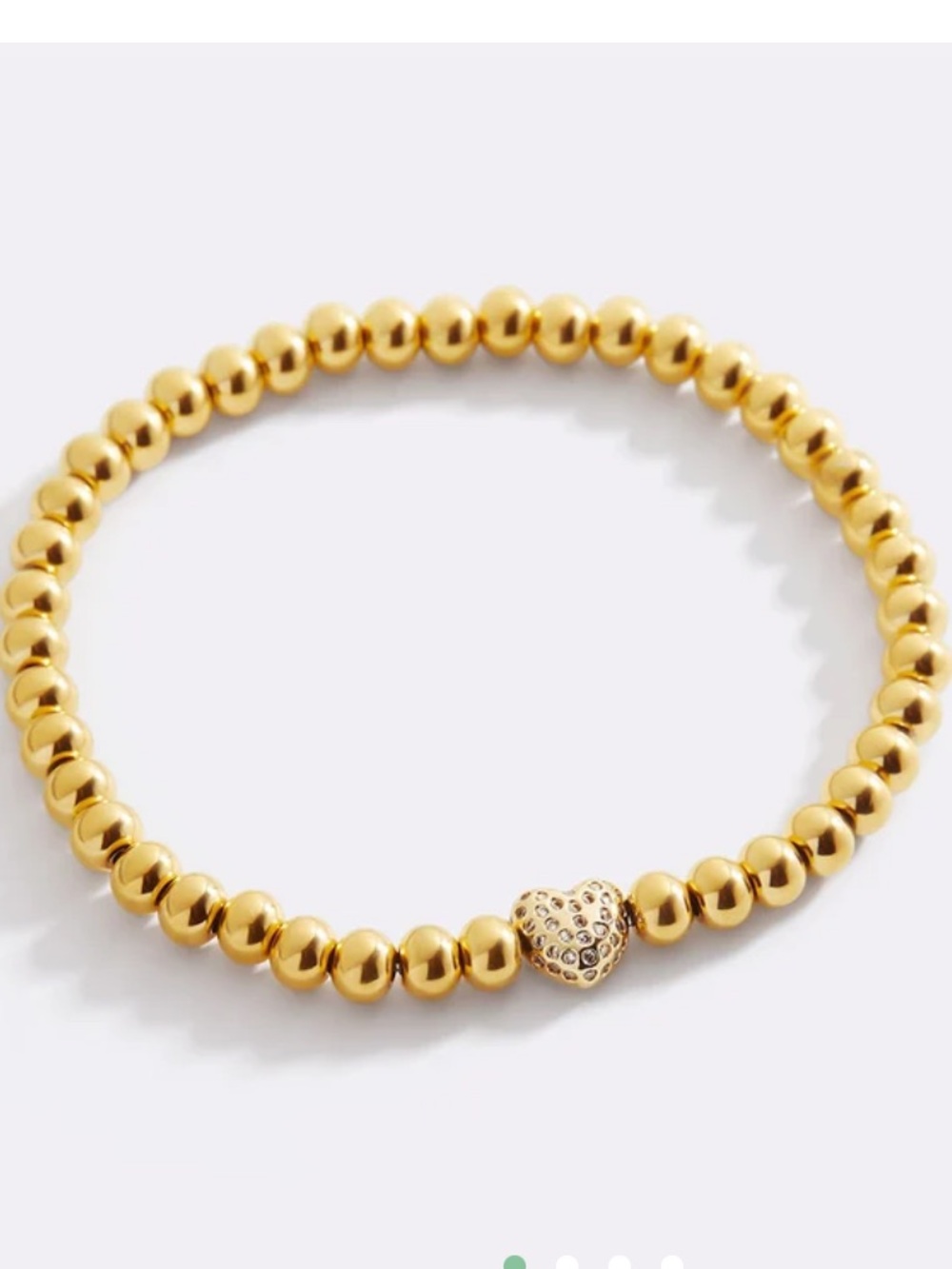 Mint&Lilly Pavé Heart Gold Beaded Bracelet